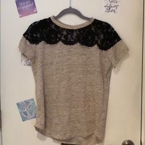 Zara W&B collection Shirt with Lace Accent